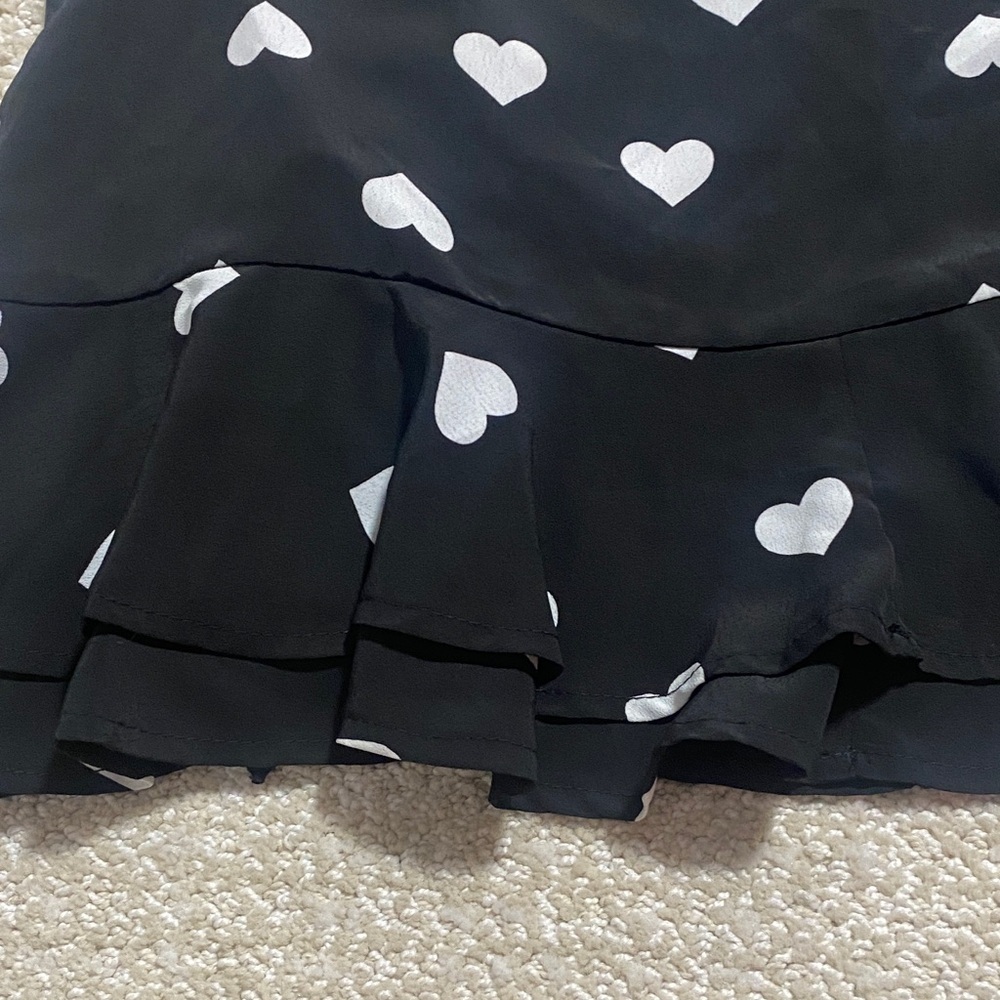 Miami Black and White Heart Mini Skirt - Picture 7 of 15